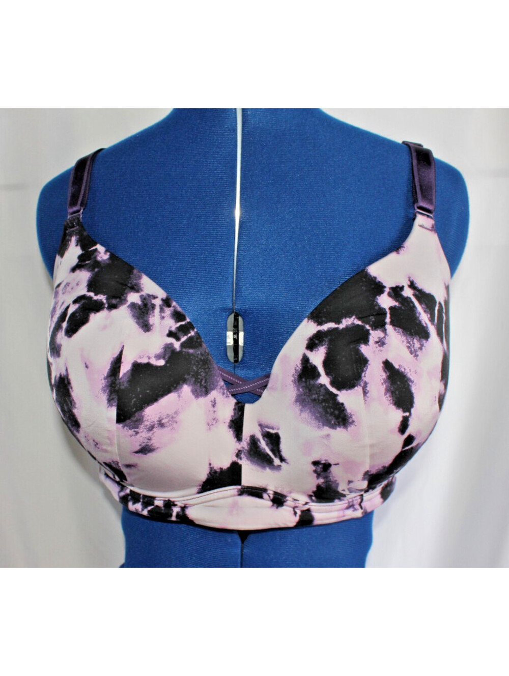 Torrid Curve 360 Back Smoothing Push-Up Wire-Free Bra 42DDD Purple Tie-Dye EUC